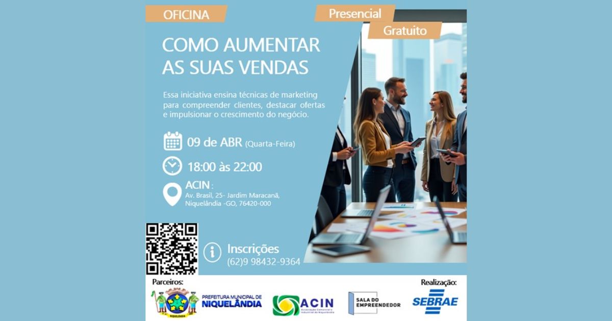 Oficina: Como Aumentar as Suas Vendas – Aprenda com o SEBRAE!